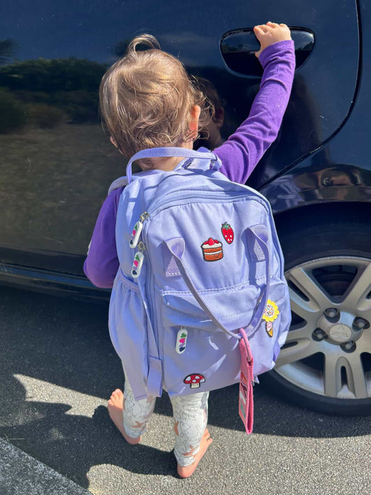 Personalised Toddler Backpack- Lilac Bloom